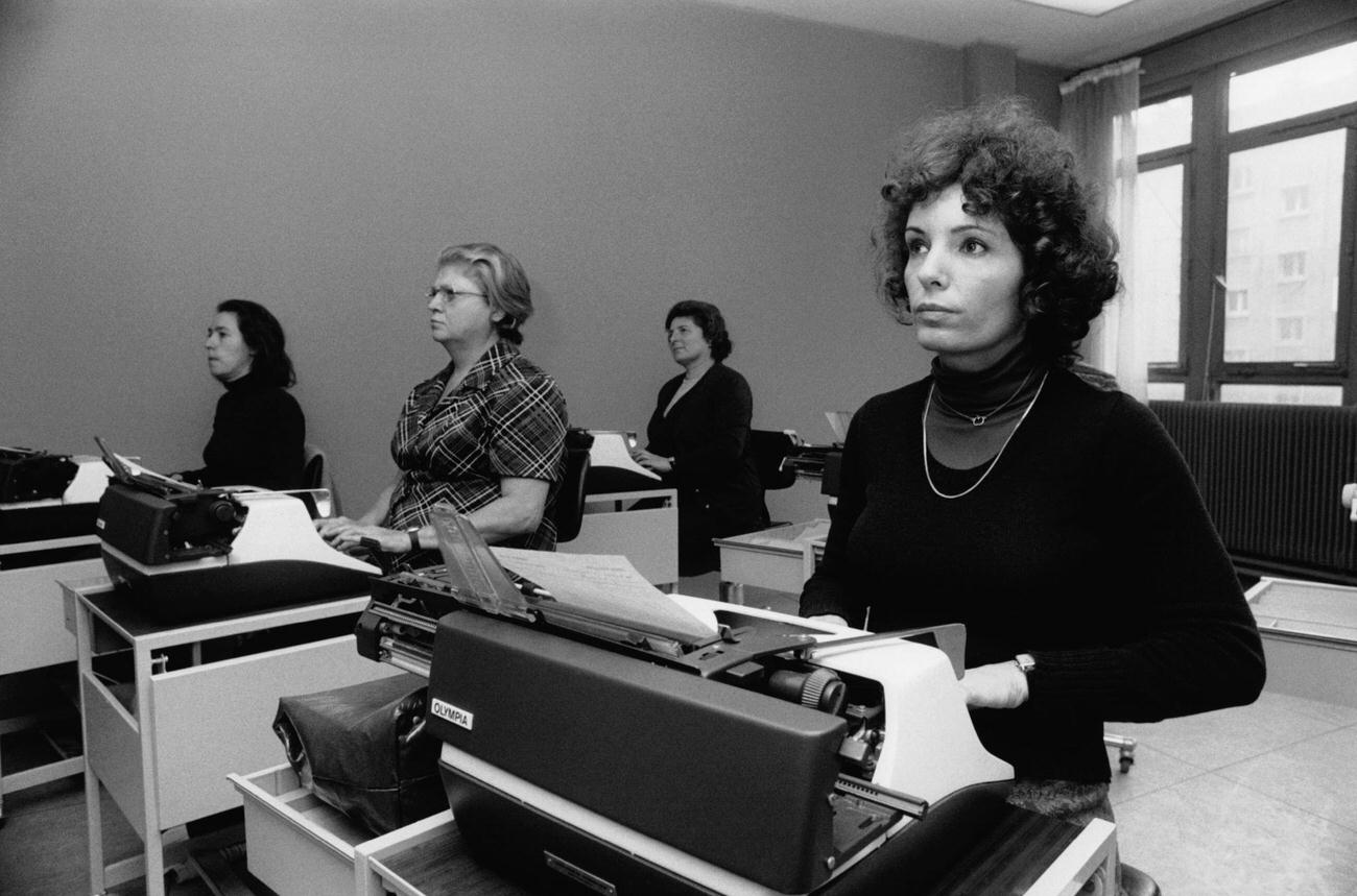 #66 Women in Typing Training, Paris, France, November 1975