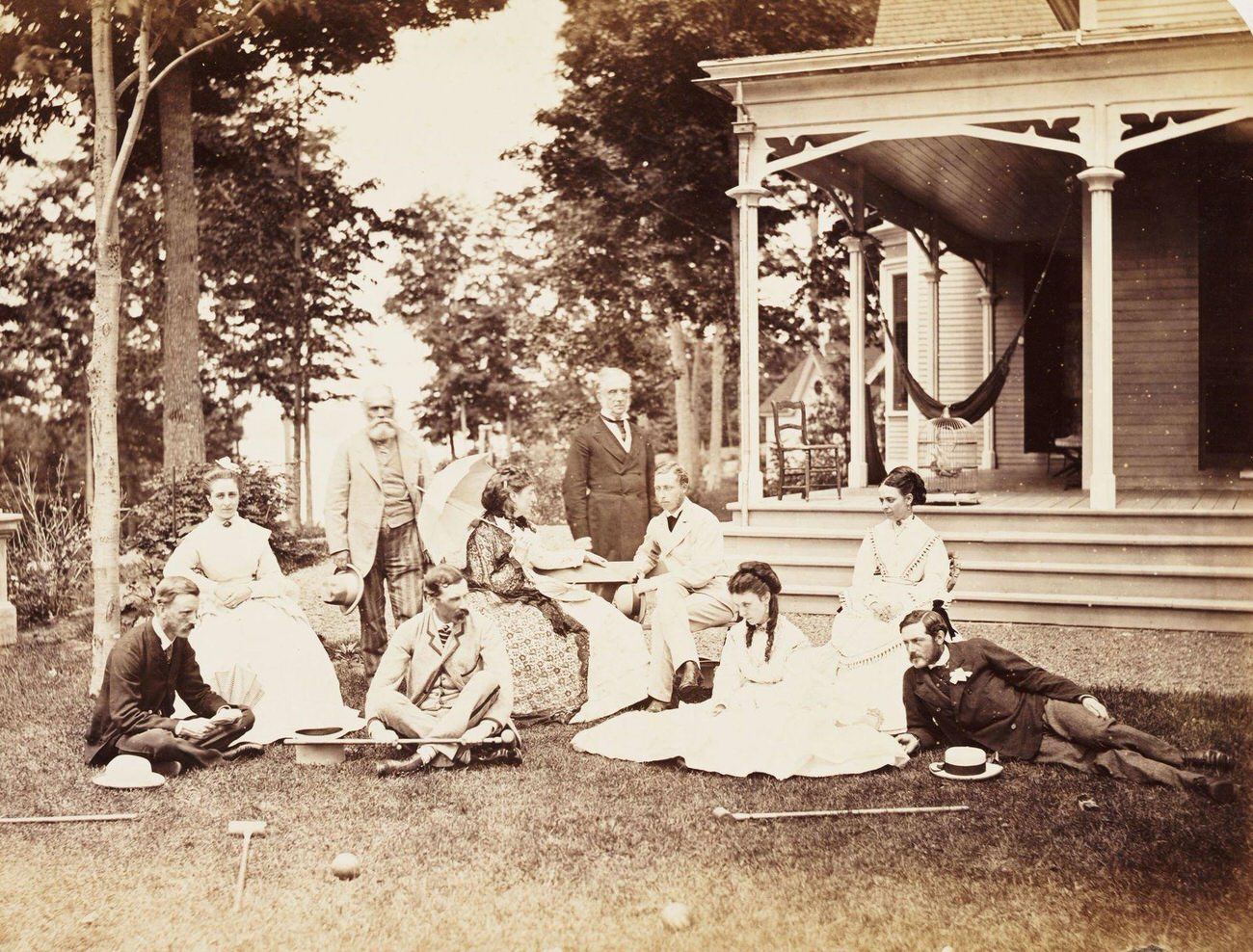 #98 Sir Hugh Allen and family at their villa in Belmere, Canada, 1860.