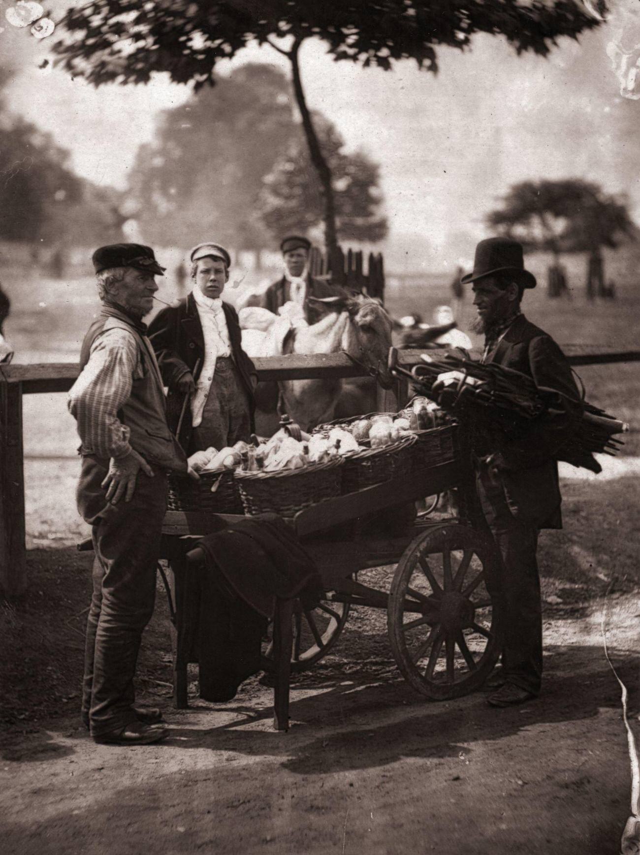 #2 Victorian ‘Mush-Fakers’ and ginger beer makers with their cart, 1877.