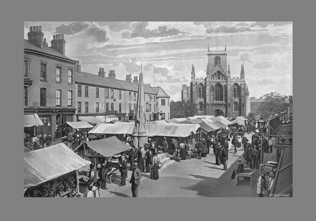 #74 Market Place in Selby, circa 1900.
