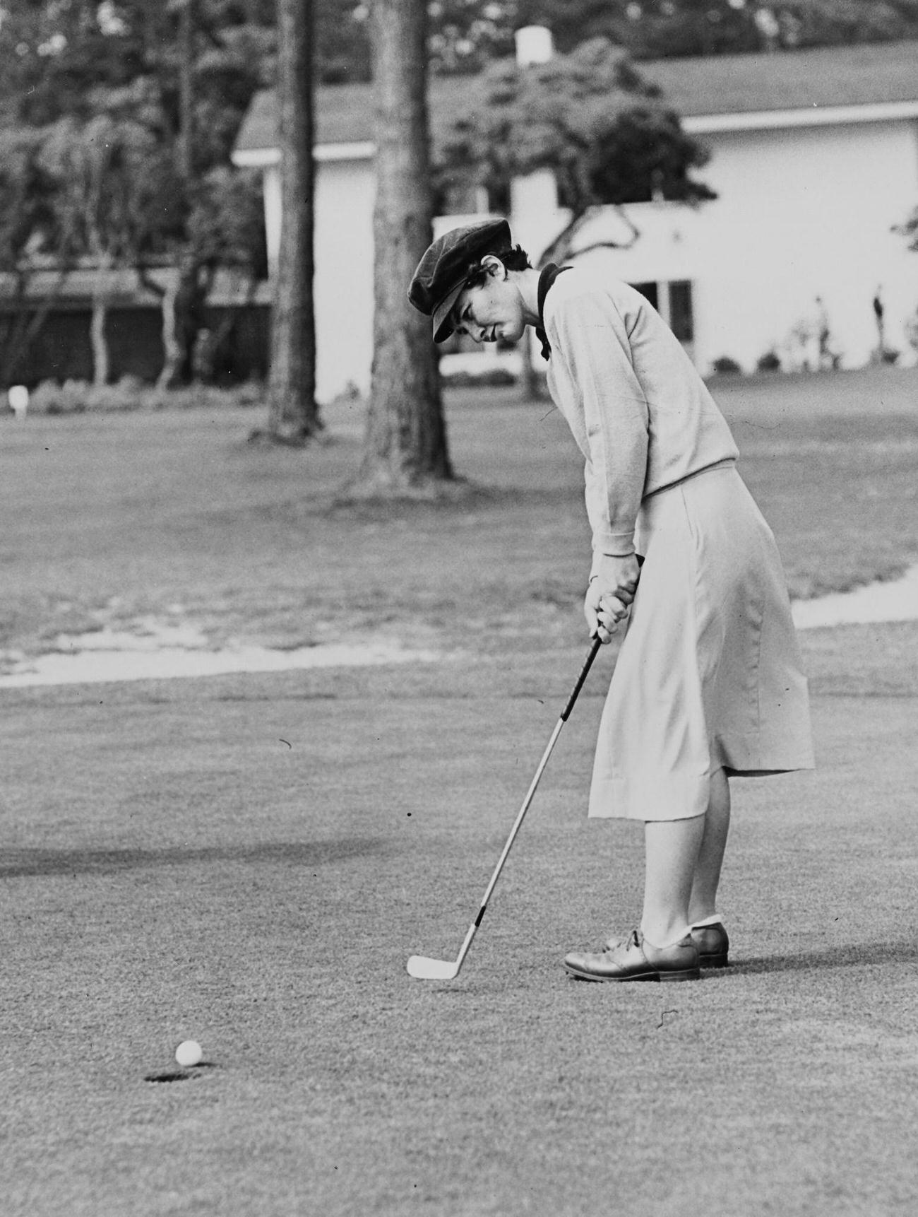Louise Suggs at Weathervane Women’s Open Golf Tournament, Pebble Beach.