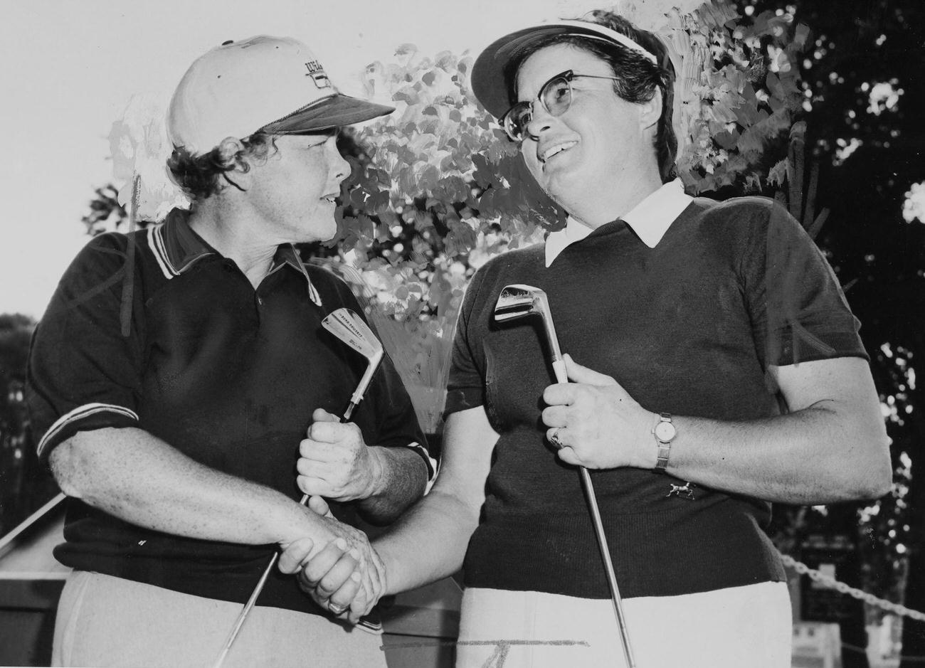 Patty Berg tie with Fay Crocker, women’s pro first prize, 1957.