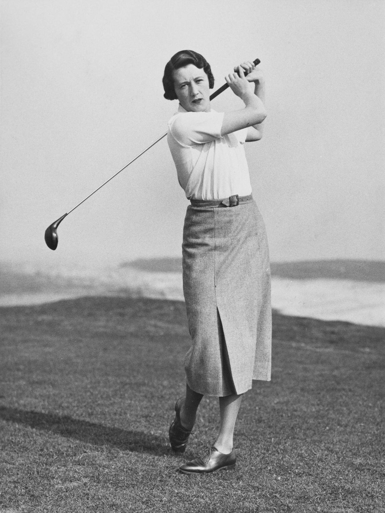 Marjorie Ross Garon at Women’s Amateur Golf Championship, Royal Porthcawl Golf Club, May 14, 1934.