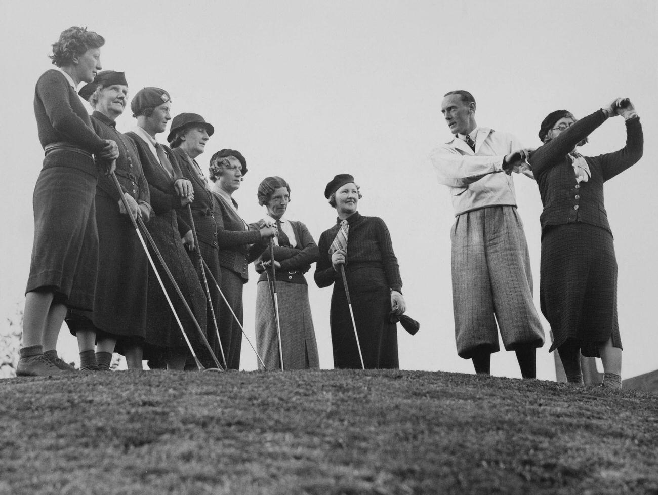 #95 Keith Dalby correcting swing, Finchley Golf Club, October 23, 1937.