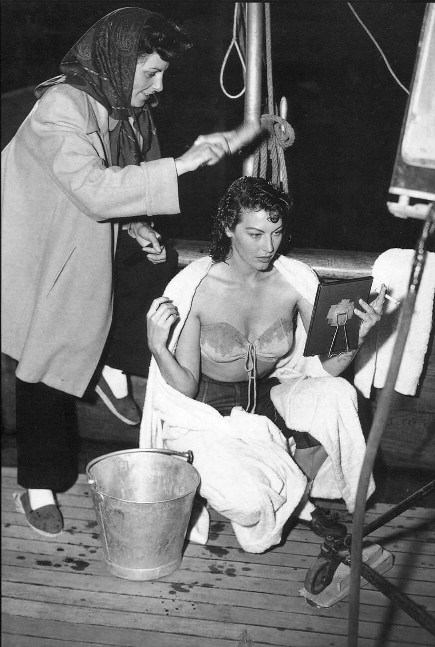 #20 Ava Gardner on the set of “Pandora and the Flying Dutchman,” 1951