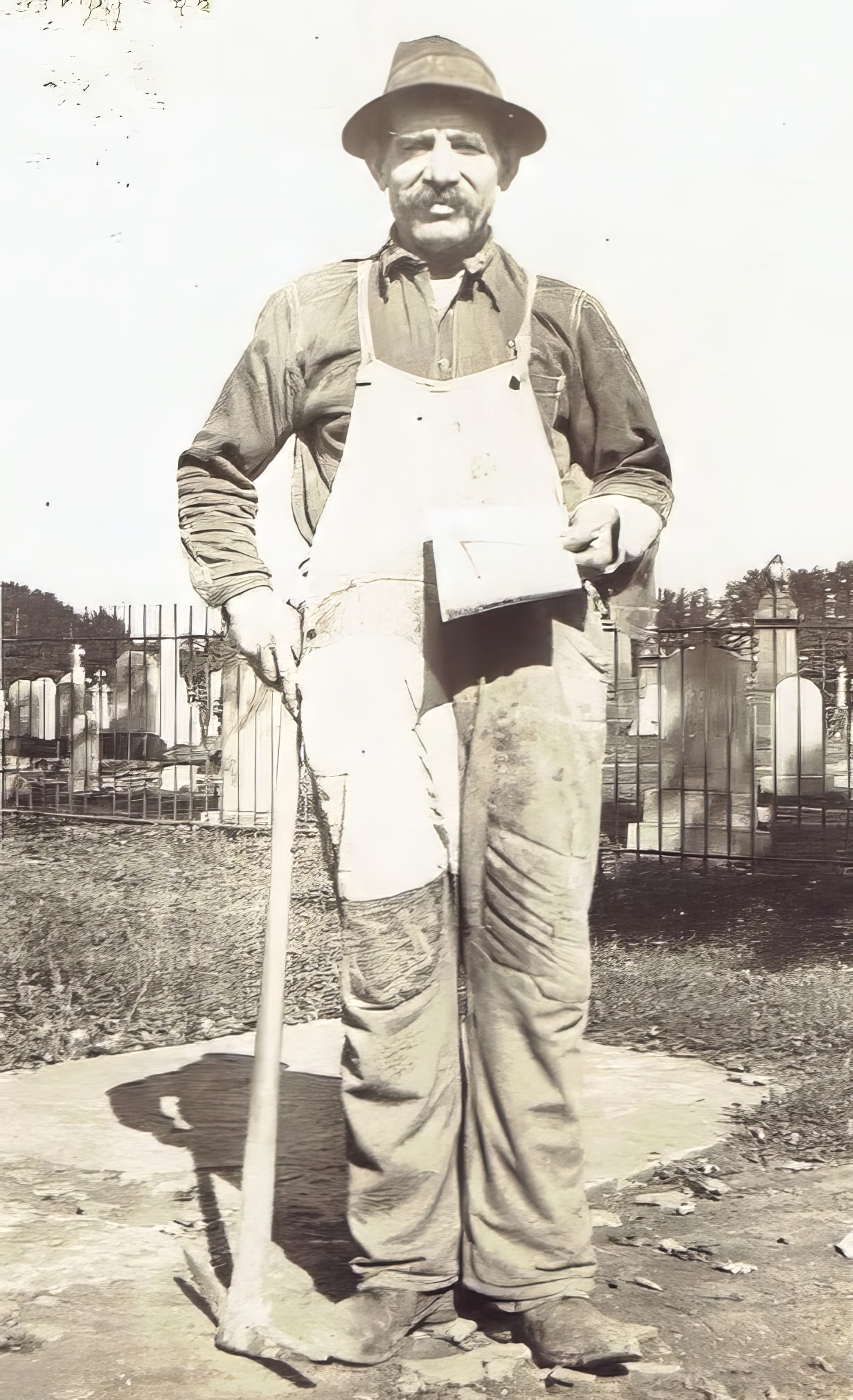 #18 Tony Pacello, a participant in the Liberty Bond campaign to support the Allies in World War I, standing near St. Patrick’s Cemetery, Geneva, circa 1917
