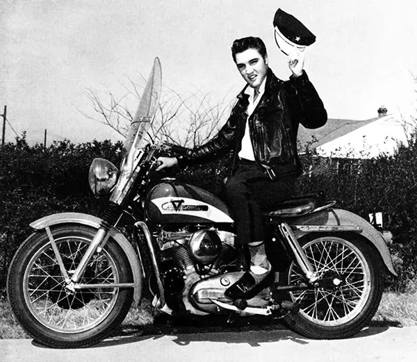 #24 Elvis Presley on a Harley.