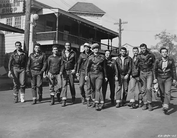 #25 Marlon Brando on the set of “The Wild One.”