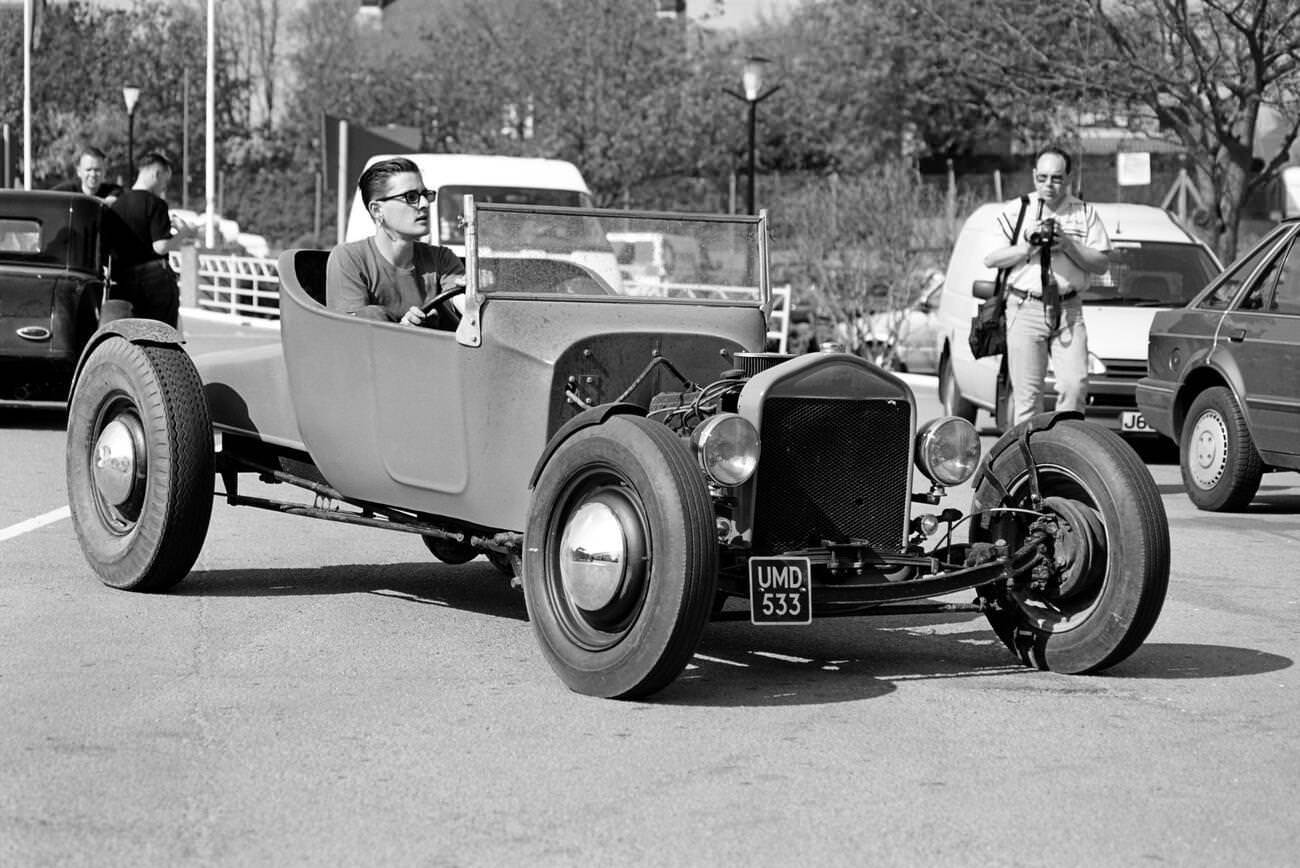 #15 Roadster arriving at Hemsby rock ‘n’ roll festival, 1995.