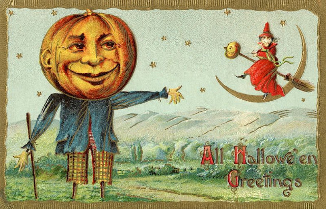 #33 Pumpkin Scarecrow and Witch