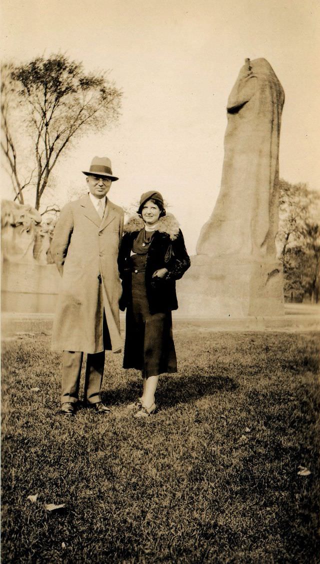 #10 “Fountain of Time” sculpture by Lorado Taft in Chicago’s Washington Park, 1920s