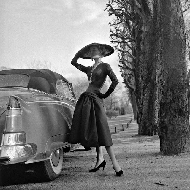 #27 Stella in a dress by Jacques Fath, Paris, 1955.