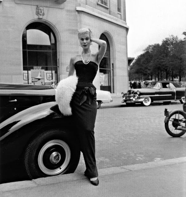 #3 Stella in Jacques Fath’s popular evening dress, Paris, 1951.
