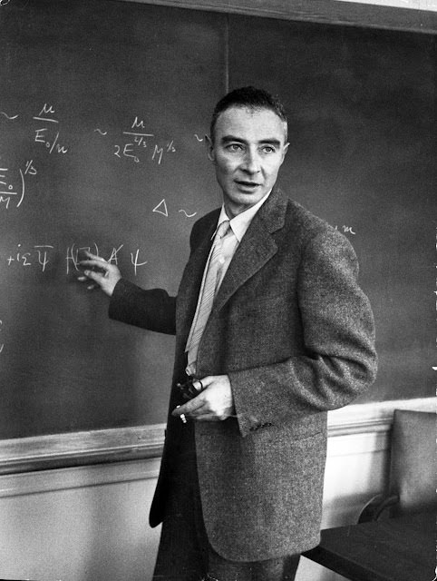 #1 J. Robert Oppenheimer in his office at Princeton, 1949.