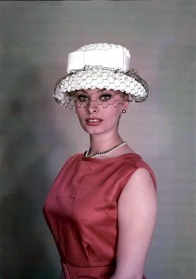 #43 Sophia Loren wearing a hat by Jean Barthet, 1959.