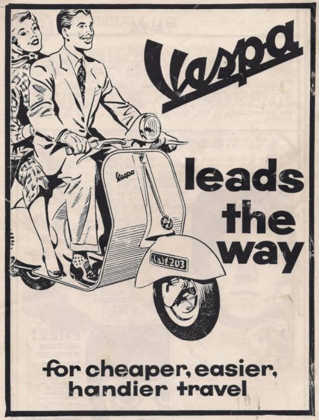 Vintage Vespa Ads and the Celebrities Who Loved Them: A Glimpse into Scooter Glamour Vehicles &; Tra