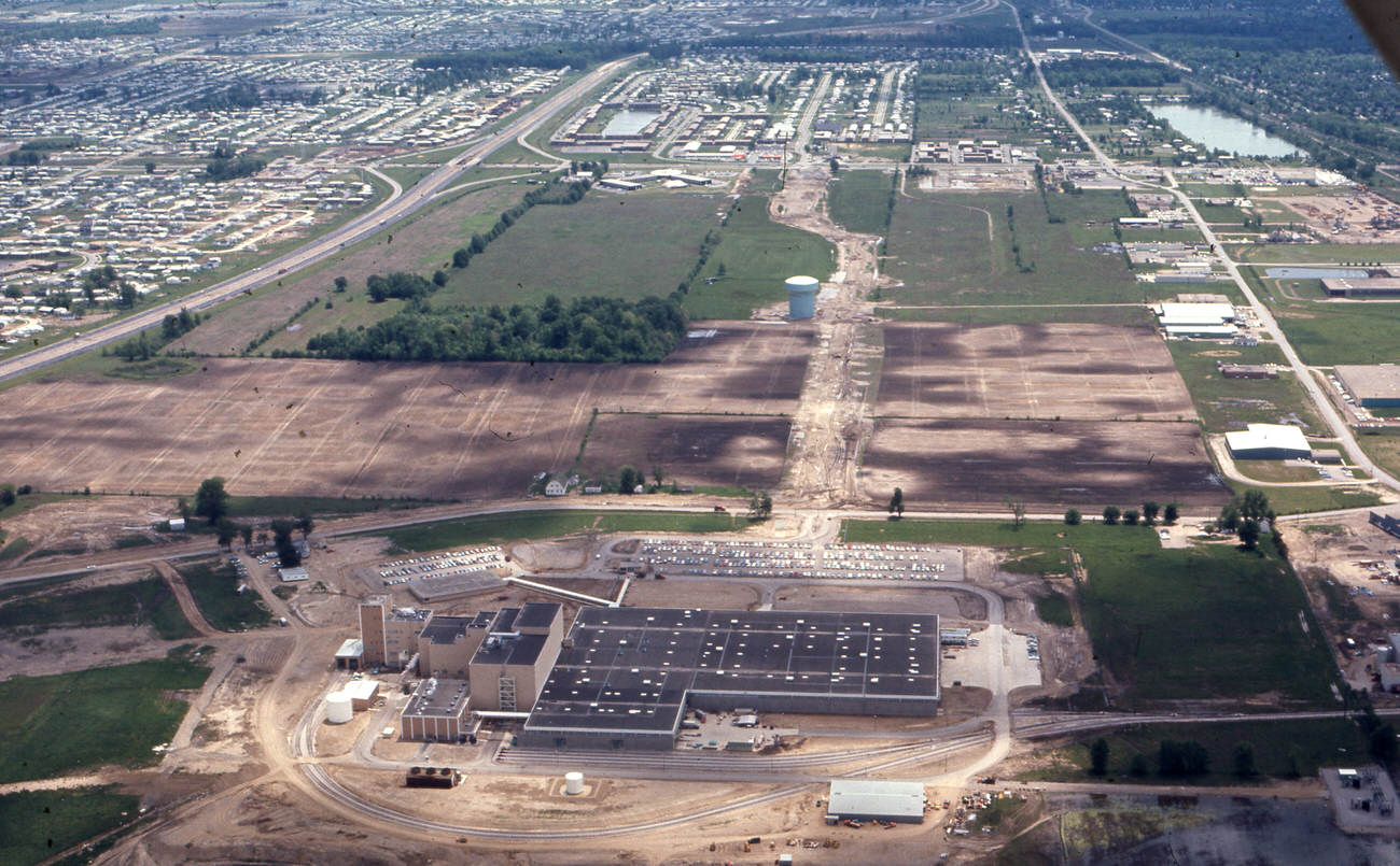 #5 Aerial view of the Wightman farm, used by Anheuser Busch, Inc., 1968.