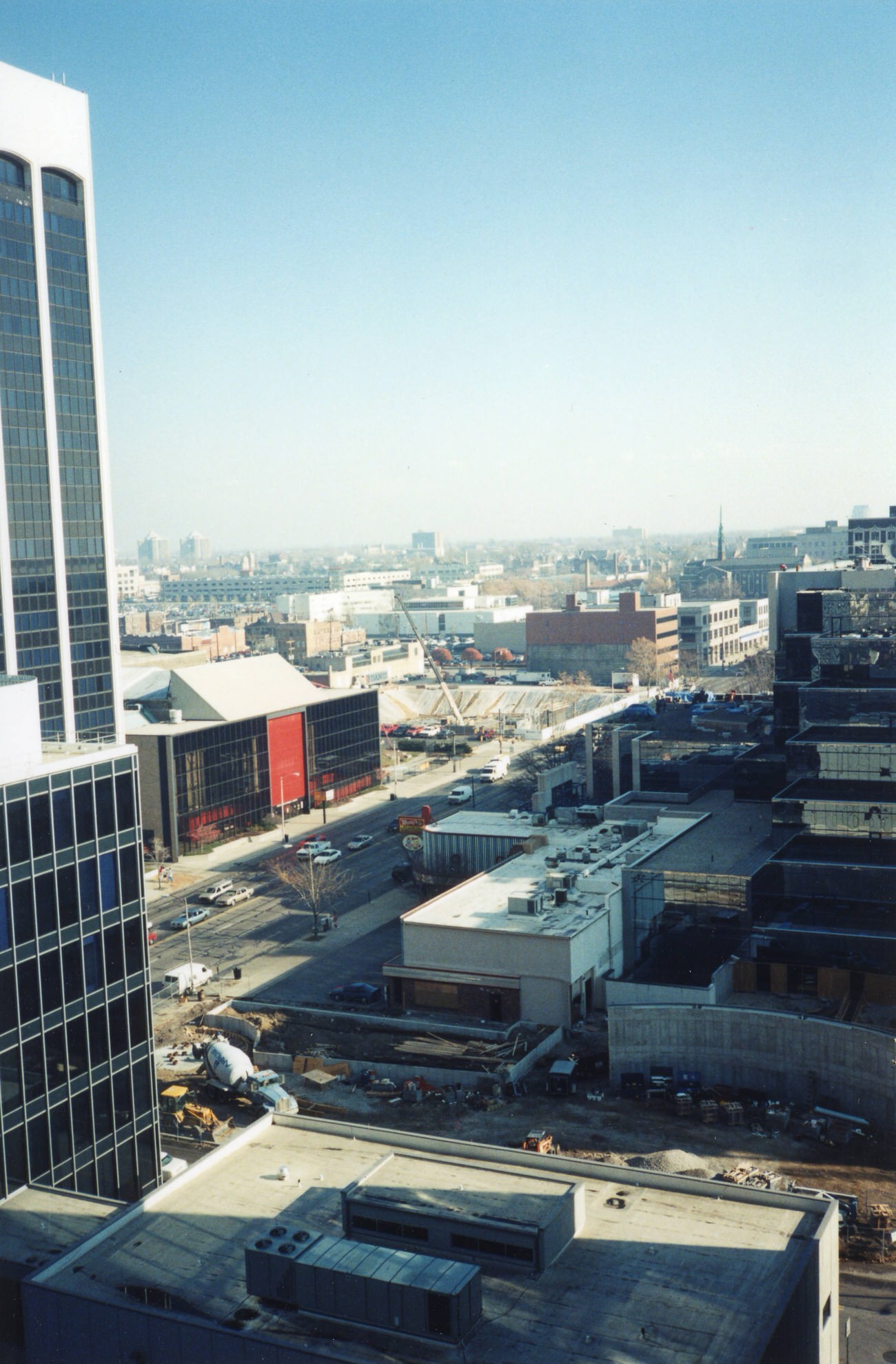 #9 Aerial view of East Broad Street, featuring the Franklin County Memorial Hall, November 23, 1999.