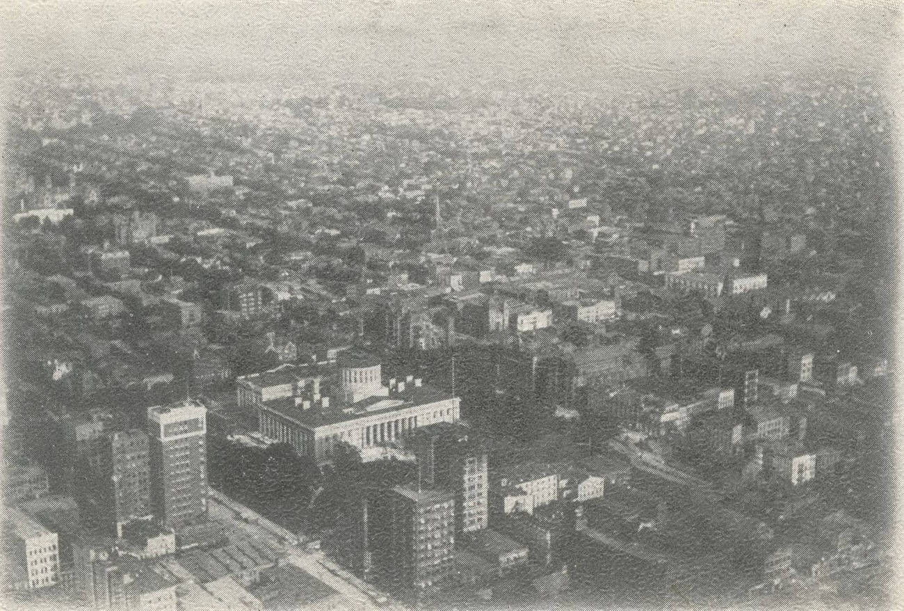 #1 Aerial view of downtown Columbus from a balloon at an elevation of 2000 feet, 1909.