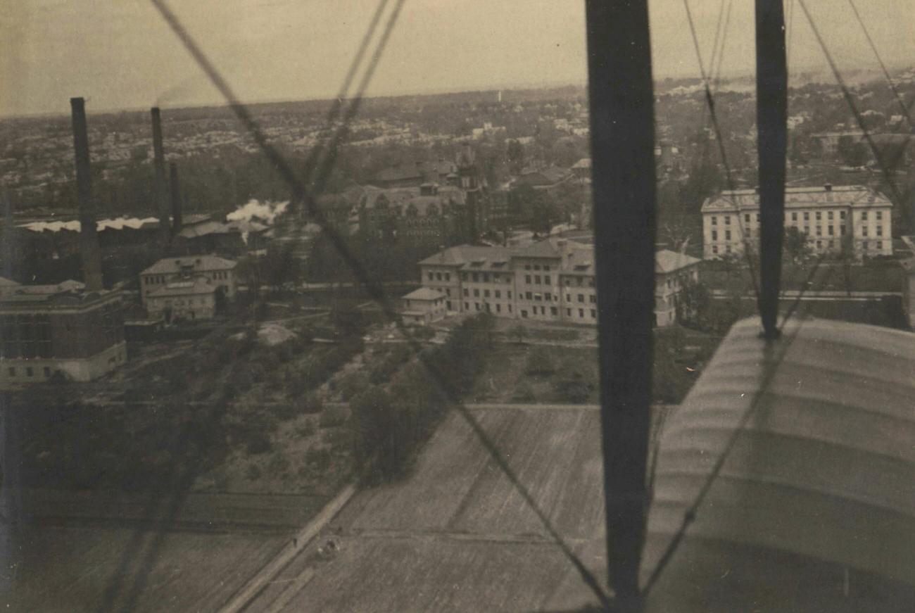 #2 Aerial view of Ohio State University campus, looking east over the Oval, May 1, 1920.