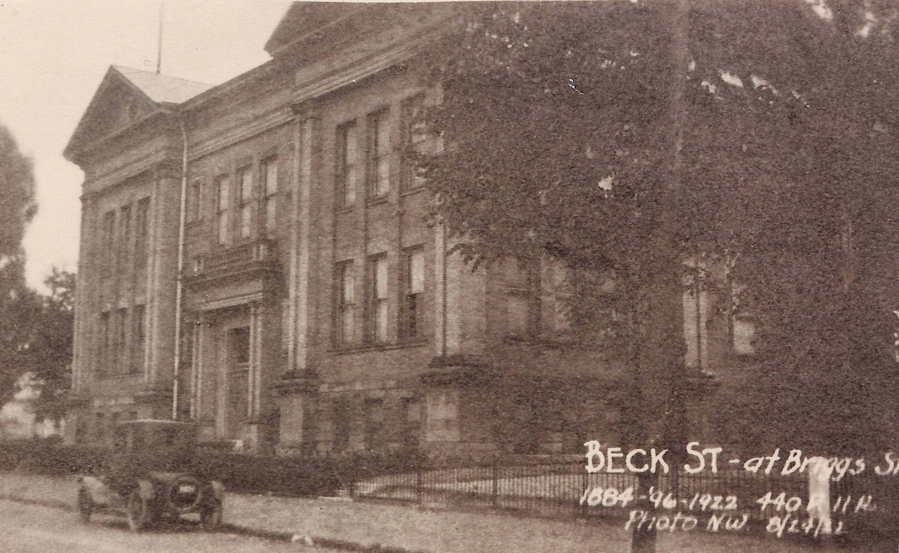 #4 Beck Street Elementary, constructed in 1884, remodeled in 1925 and 1953, now Columbus Gifted Academy, 1922.