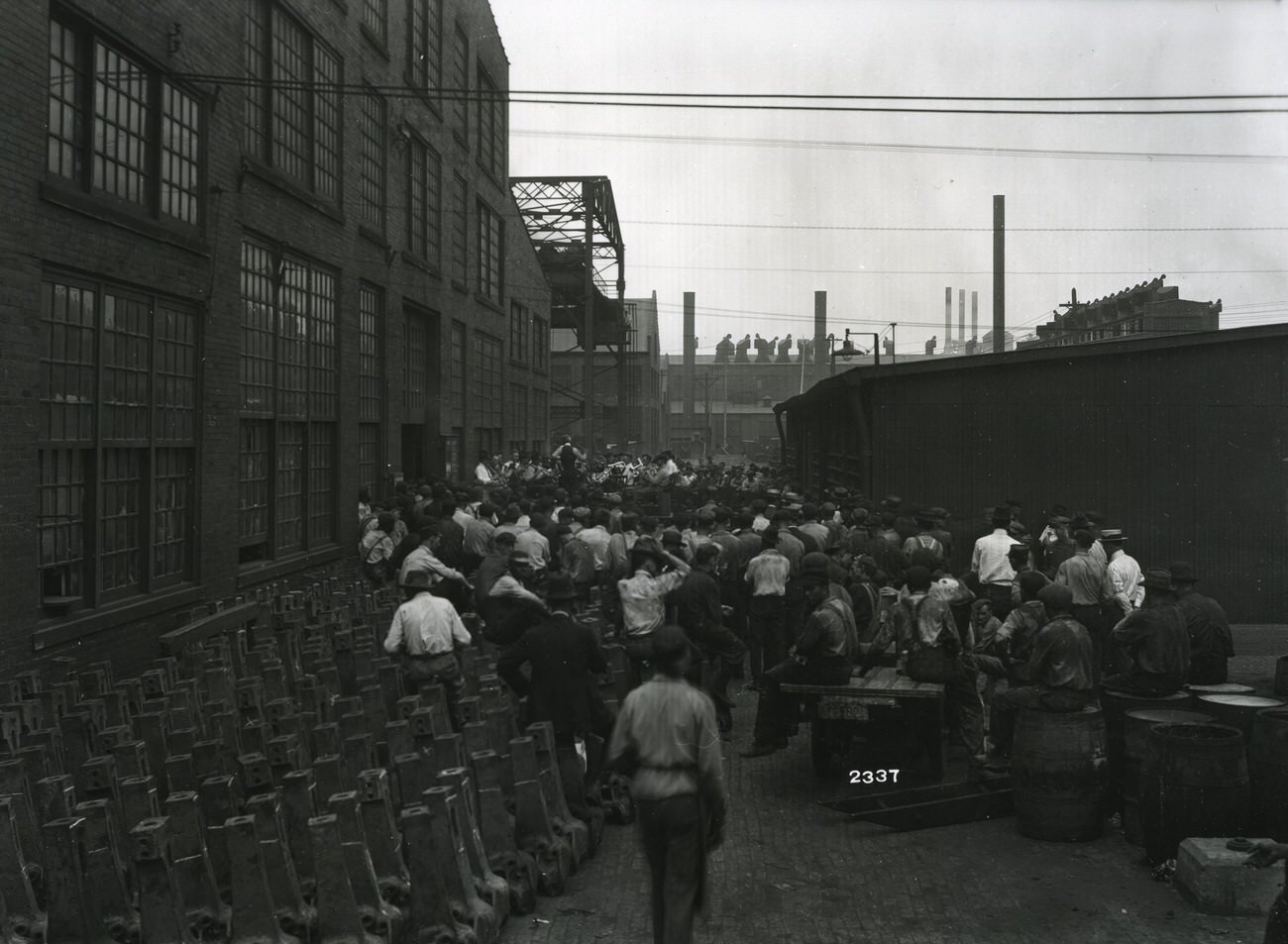 #15 Buckeye Steel band at a social gathering, founded October 1902, located on Parsons Avenue, merged with Worthington Industries in 1980, 1920s