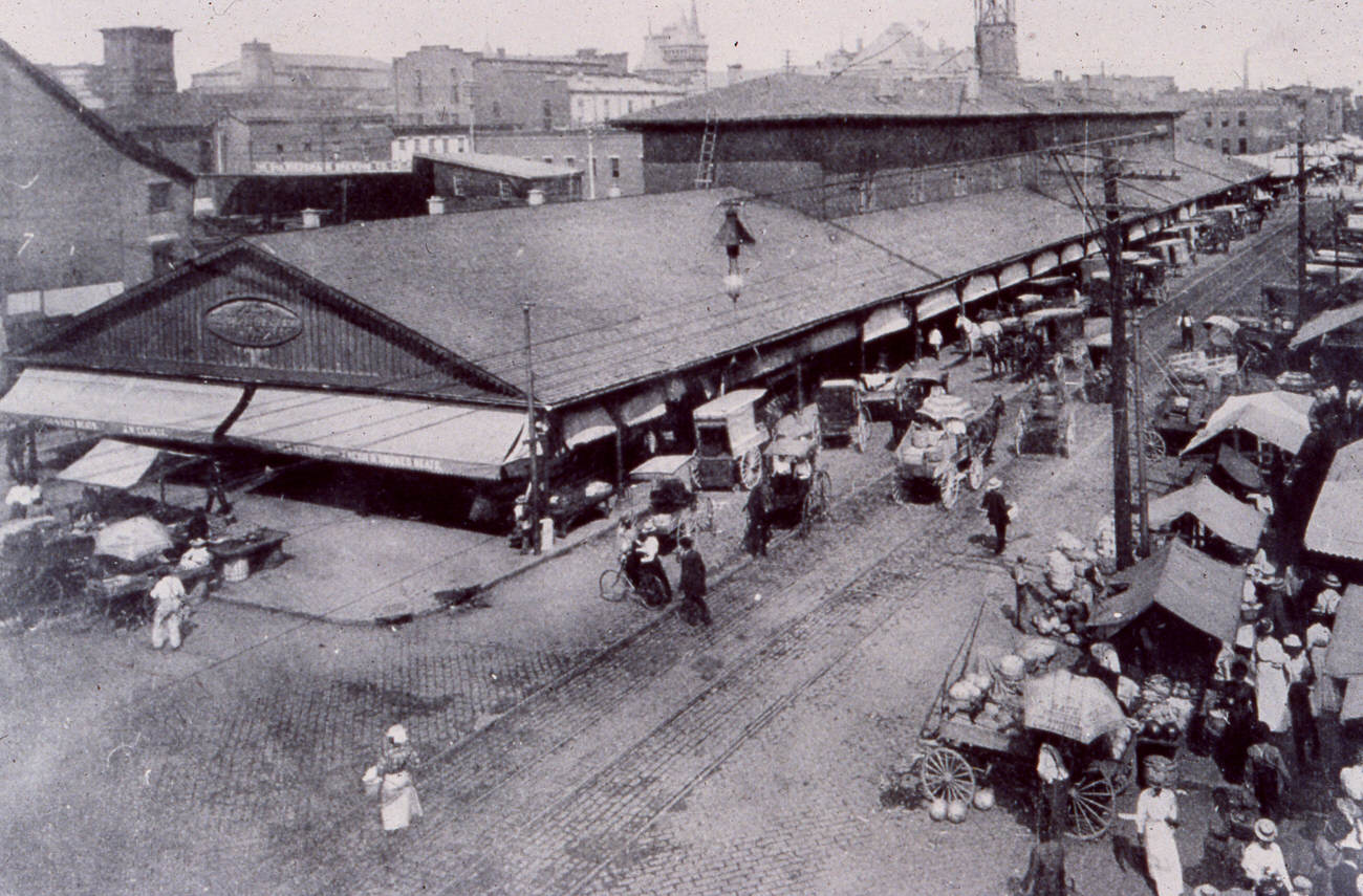 #5 Central Market, served as Columbus City Hall from May 1851 to March 28, 1872. Circa 1880