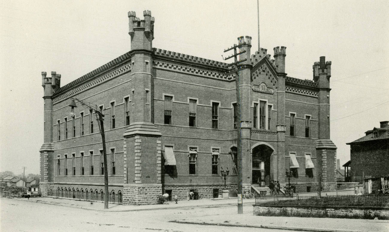 #27 Columbus City Prison, located on South Scioto Street and West Town Street, opened December 29, 1879, closed August 15, 1920, Circa 1897.