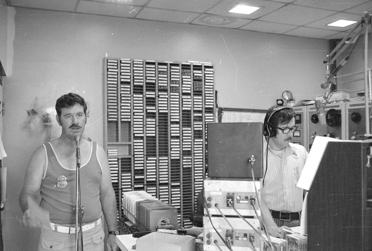 #4 WNCI DJ Charlie Pickard broadcasting at the Ohio State Fair, August 1975.