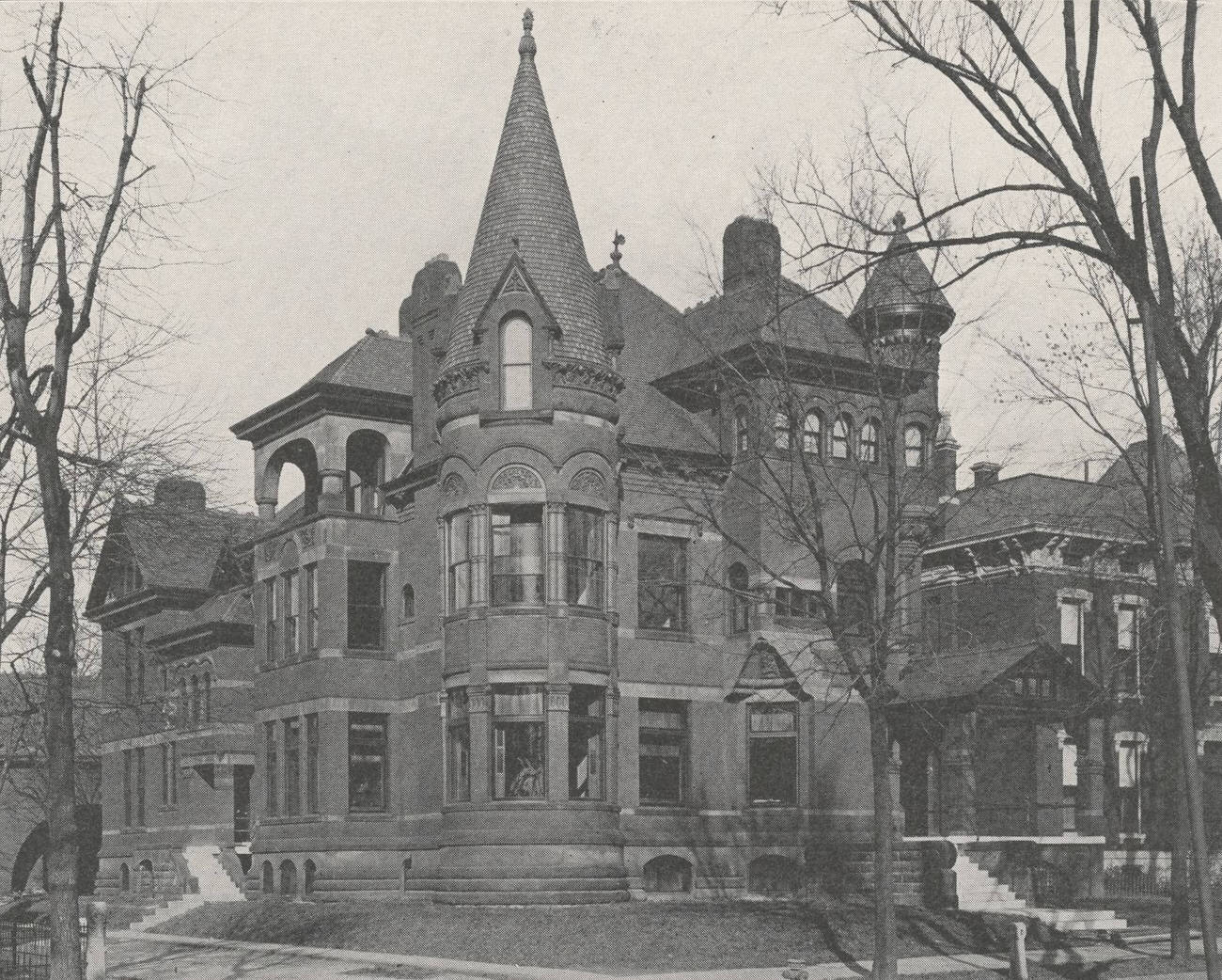 #51 Photograph of the Columbus Mutual Life Insurance Company’s building, previously Clinton DeWeese Firestone’s mansion, 1915.