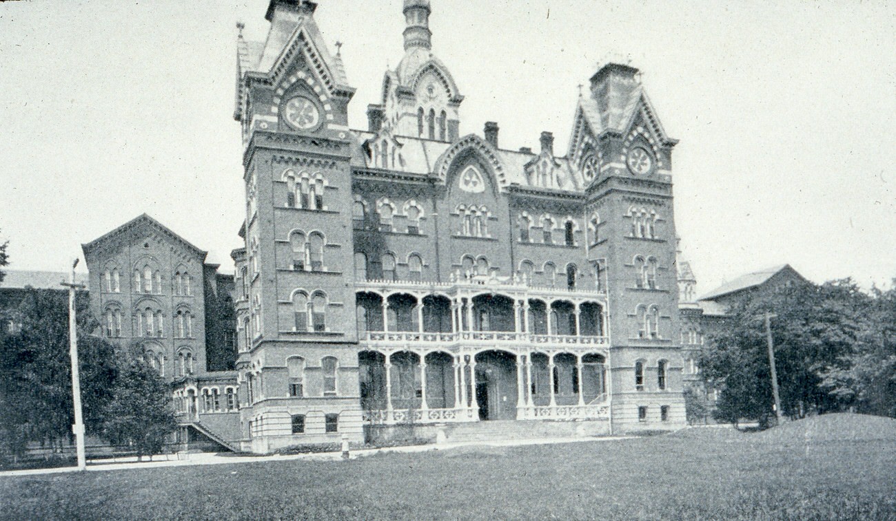 #34 Ground level view of the Columbus State Hospital Administration Building, 1900.