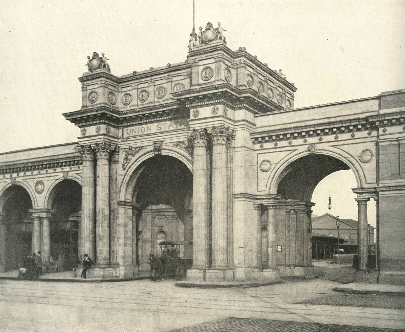#36 Third Columbus Union Station, designed by Daniel Hudson Burnham, opened in 1897, circa 1901.