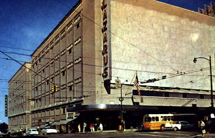#16 F. & R. Lazarus Company building at Town and South High Streets, 1960s