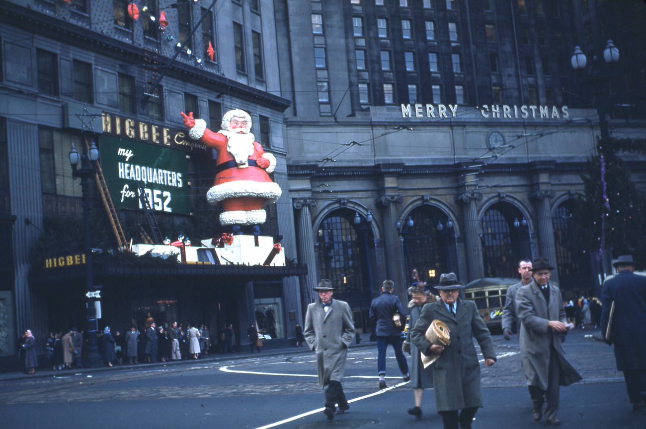 #50 Exterior Christmas display at Higbee’s Department Store in Cleveland, by Clifton James Warren, 1952.