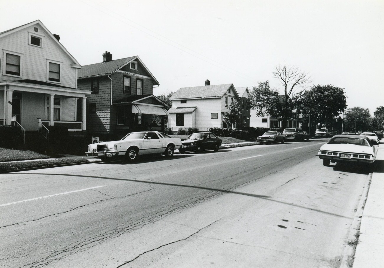 #124 381 and 375 S. Hague Ave. in Hilltop, with the former since demolished, 1980s.