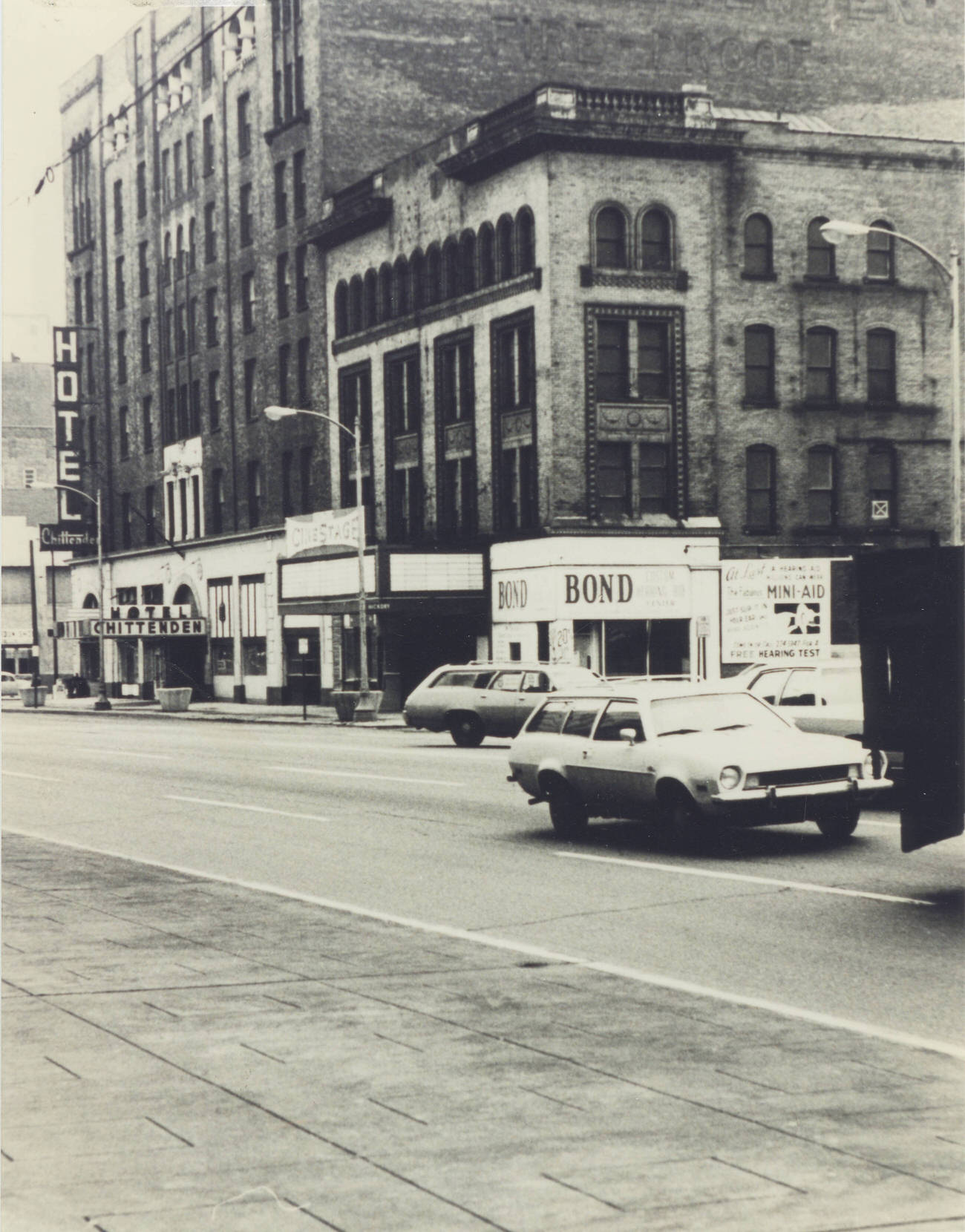 #38 Hunt’s Cinestage, before demolition, previously High Street Theater since 1894. Circa 1970s