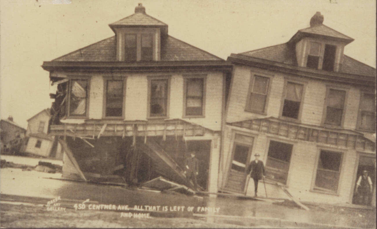 #16 Destruction of a home at 450 Centner Avenue after the 1913 flood, March 1913.