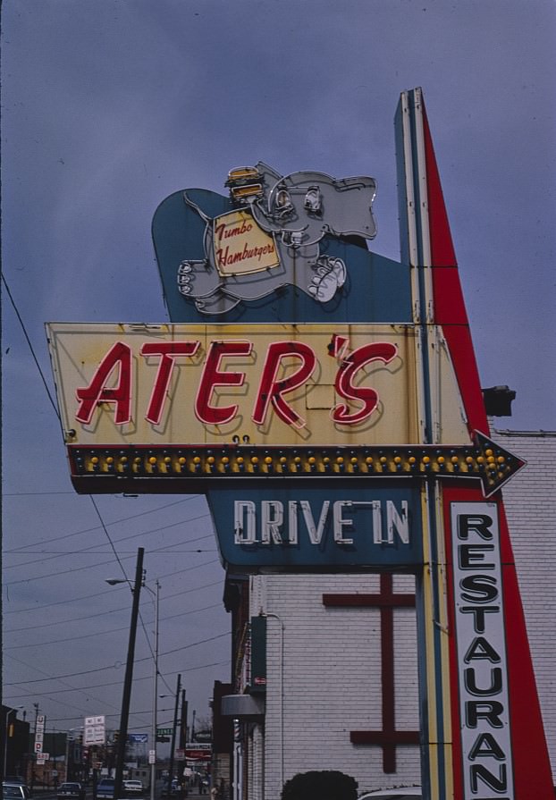 #118 Ater’s Drive-in sign, Columbus, Ohio, 1984.