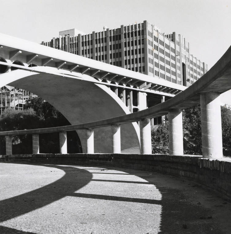 #113 Large stone building and bridge, 1987