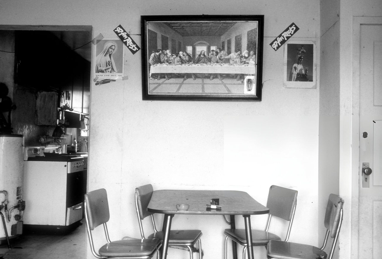 #49 Inside a tenant’s apartment in Allen Parkway Village, Houston, Texas, 1983.