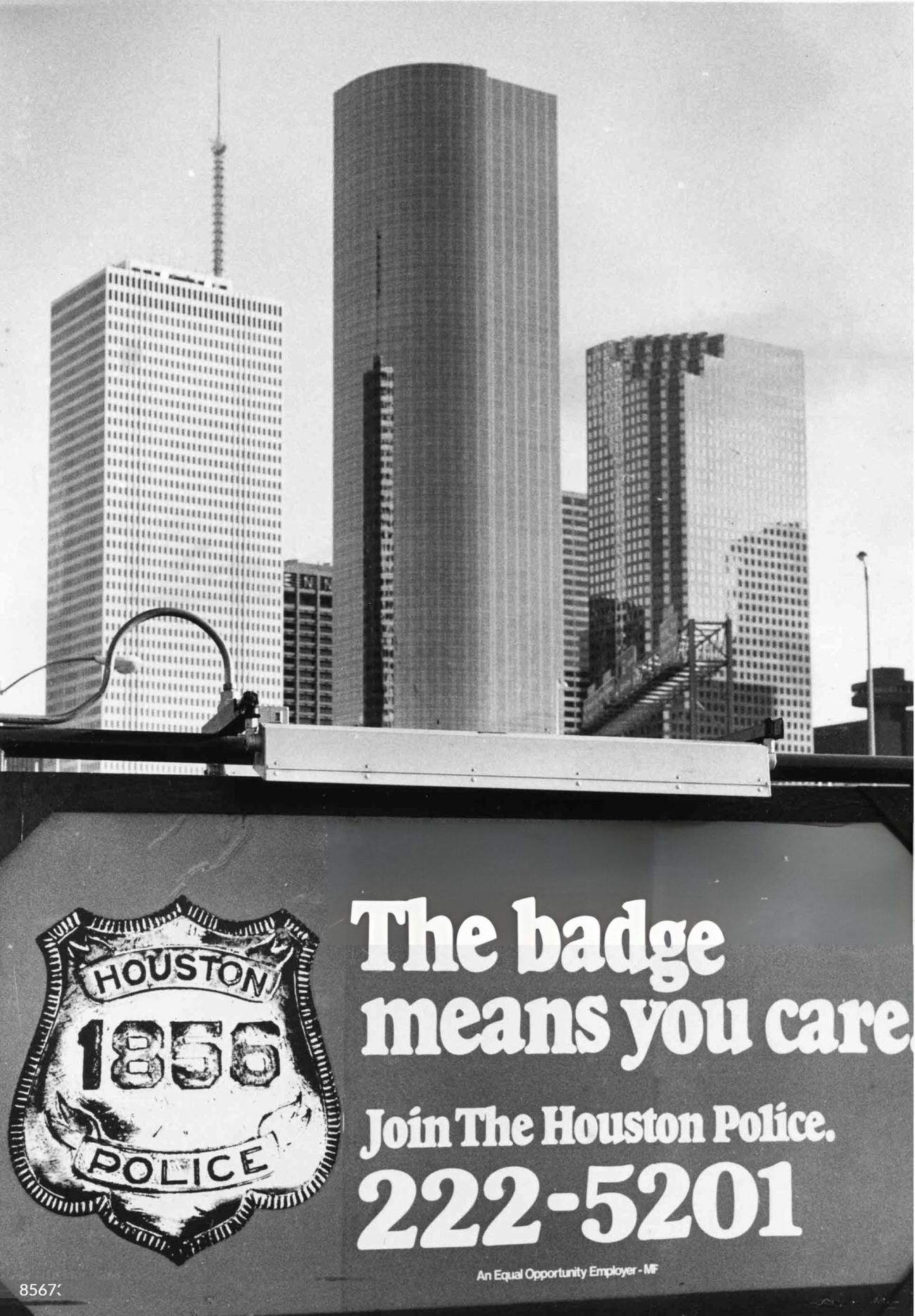 #63 The sign in front of Houston Police Headquarters, Houston, Texas, December 6, 1983.