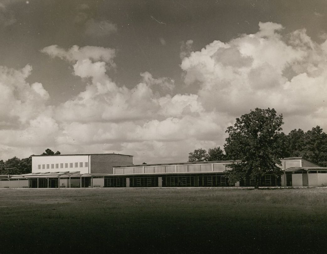 #65 St. Rose of Lima Church and School viewed from northeast, Houston, Texas, 1949