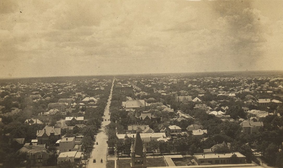 #1 View south from Carter building, Houston, Texas, 1911.