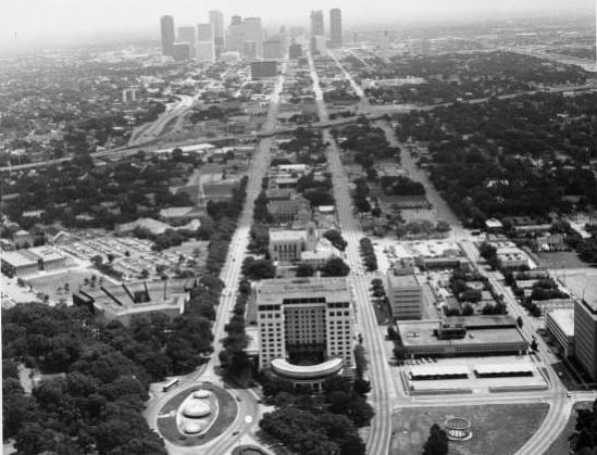 #13 Downtown Houston with Warwick Hotel, 1950s