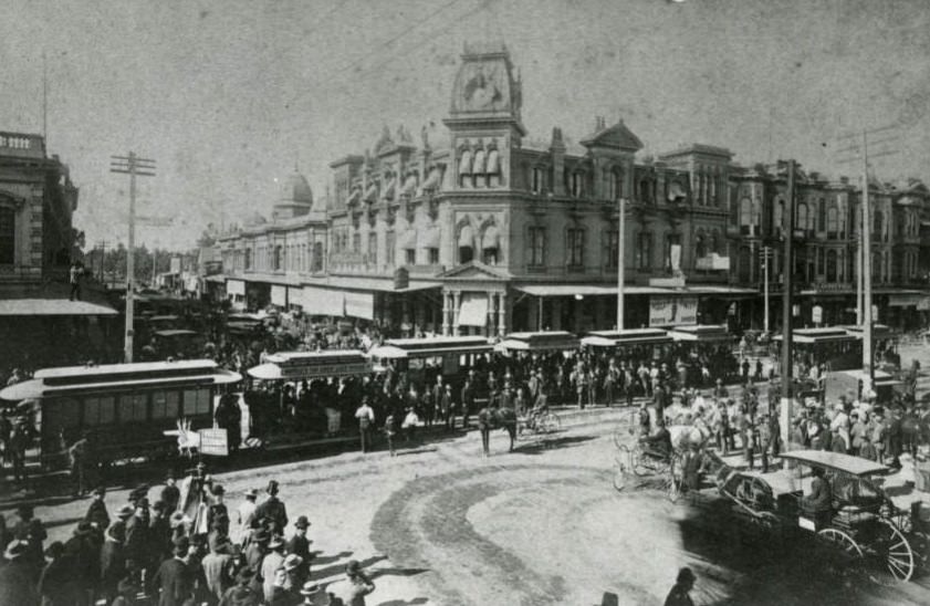 #1 Fisher Electric Railway street scene, Houston, circa 1900s.