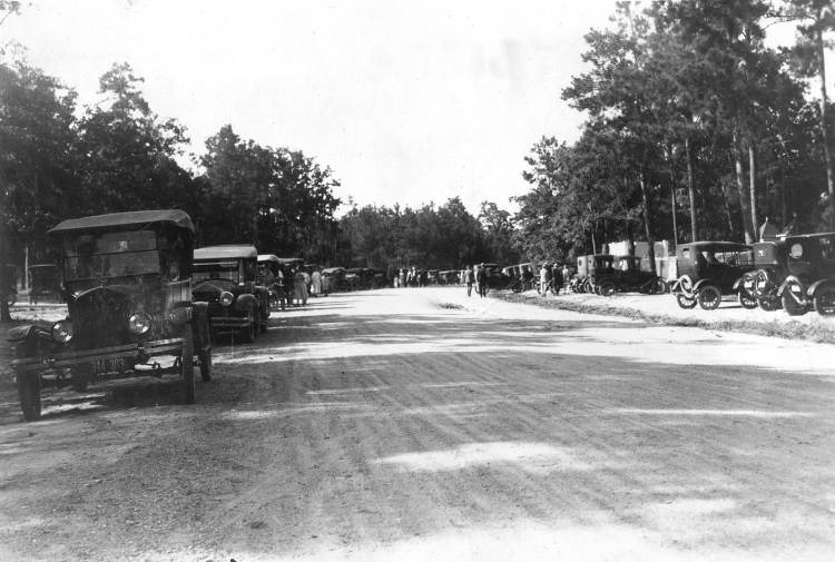 #109 Parked cars at Houston Zoo, 1920s