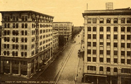 #68 View of Fannin Street south from Preston Avenue, Houston, 1911.