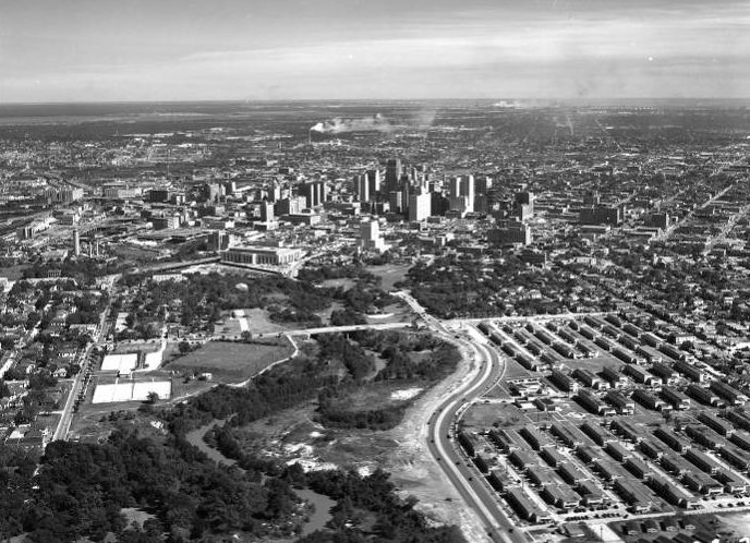 #39 Aerial view of Downtown Houston, 1946.