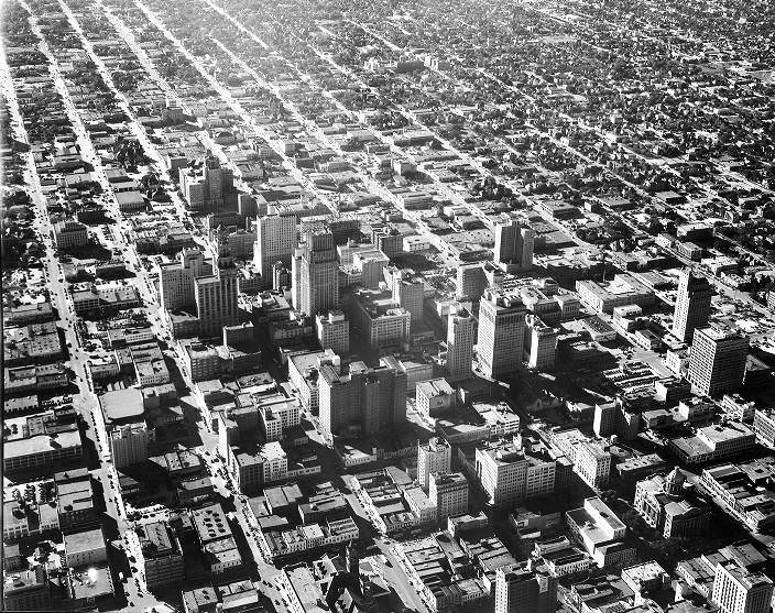 #47 Aerial of Houston Business District, 1946.