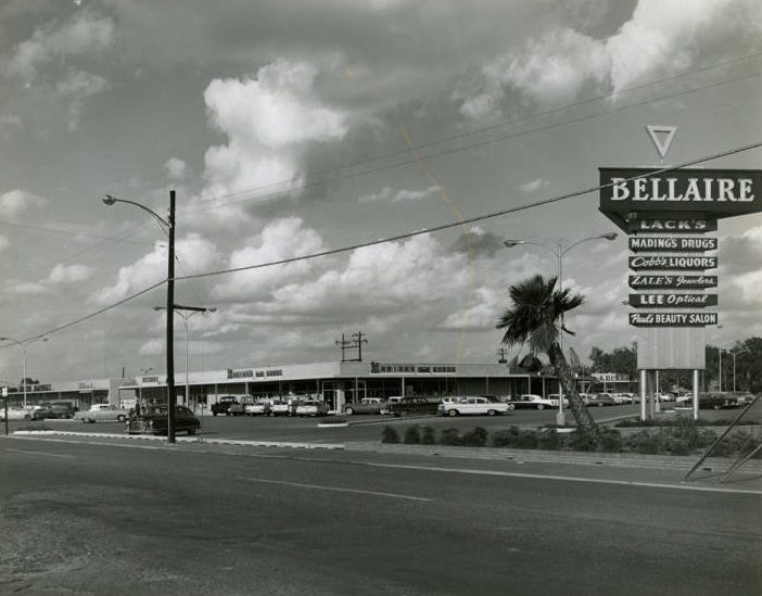 #27 Shopping center in Bellaire, Texas, 1950s.